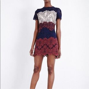 Sandro EdinaNavy Lace Detail Dress Size 1